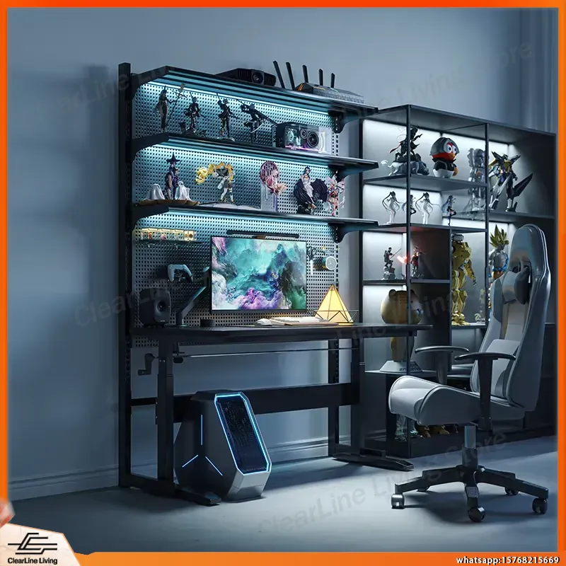 Esports Gaming Monitor - مكتب ألعاب على شكل حرف L،