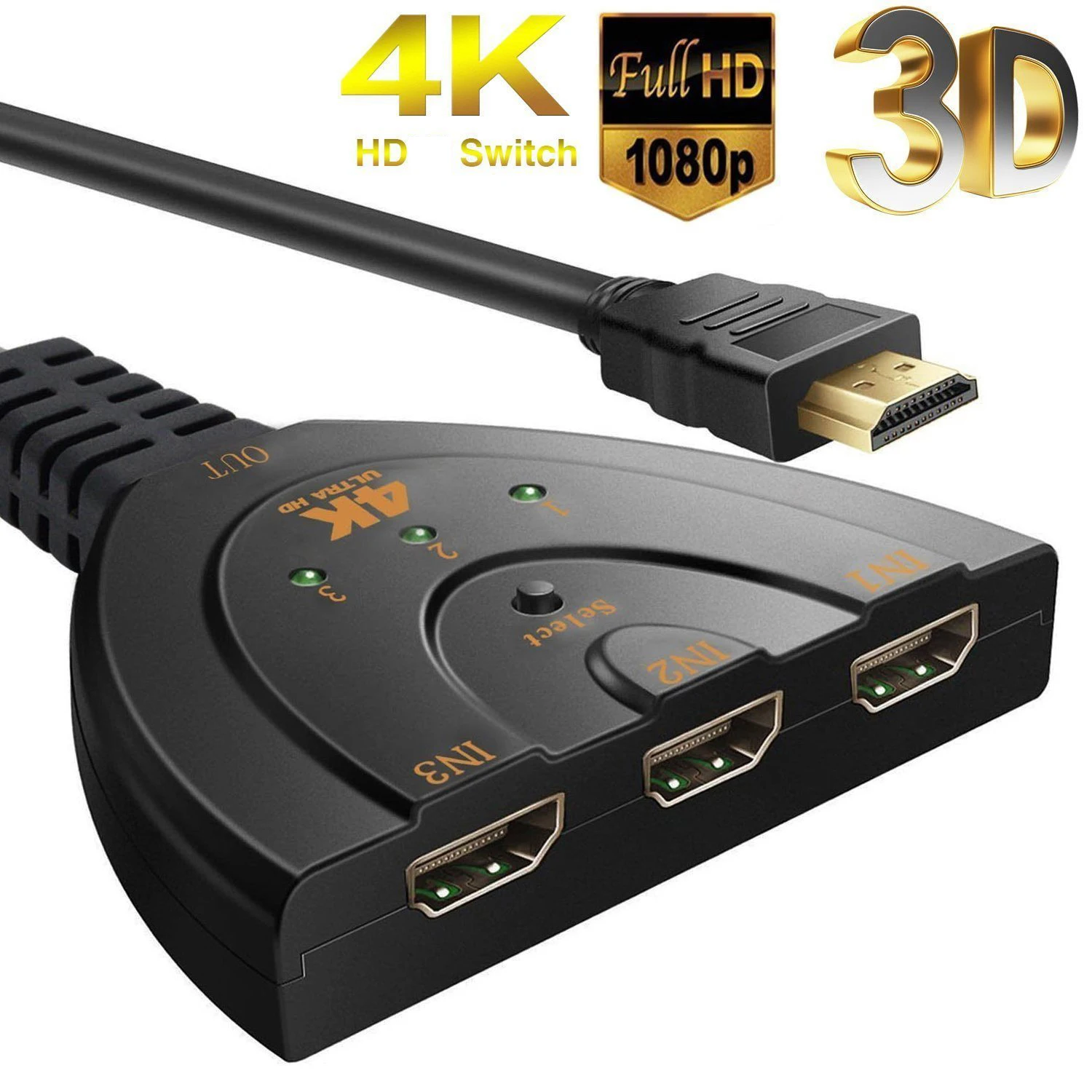 Esports Gaming Hub - محول HDMI متوافق 4K*2K ثلاثي الأبعاد