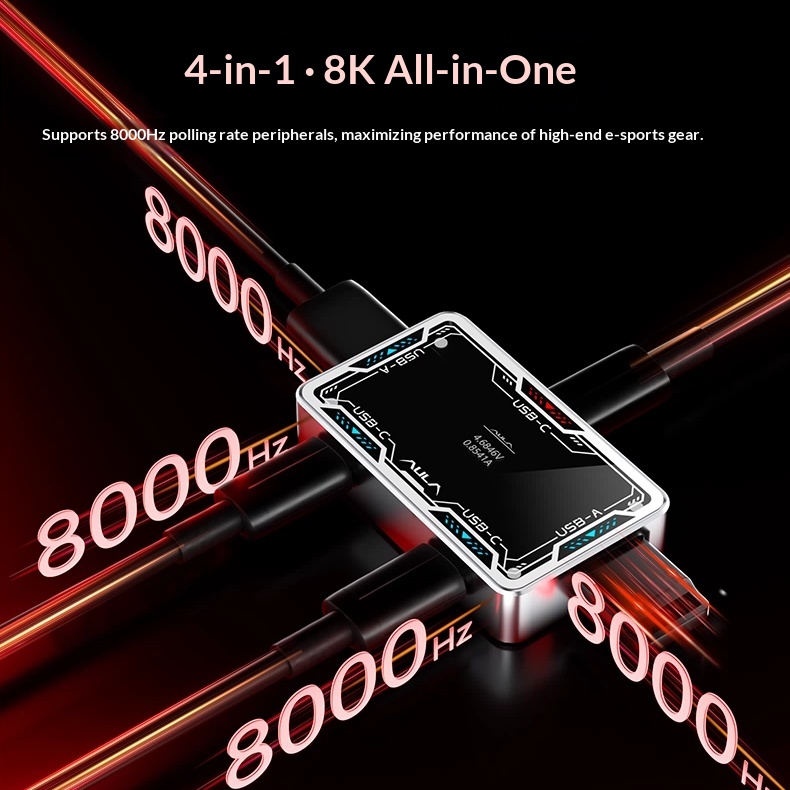 محطة إرساء AULA USB Hub 8K لسط - مراجعة Esports Gaming Hub وسعره